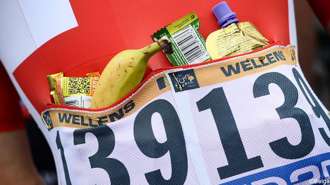 Een banaan wordt ook in het peloton geregeld genuttigd.