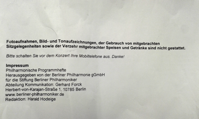 Je mag geen eigen stoel of versnaperingen meebrengen naar de Philharmonie
