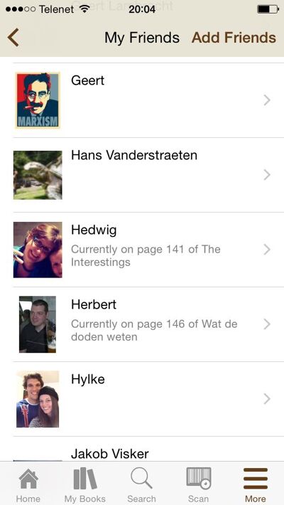 "Mijn vrienden inspireren me via Goodreads voor wat er op mijn leeslijst komt."