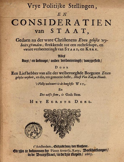 Franciscus Van den Enden: Vrije Politijke Stellingen (anoniem uitgegeven te Amsterdam)