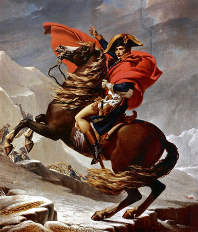 'Napoleon steekt de Alpen over bij de St. Bernardpas'