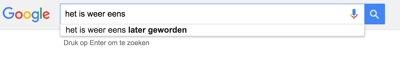 Het is weer eens