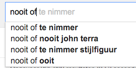 Nooit of...