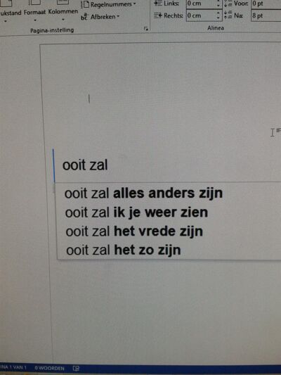 Ooit zal ...