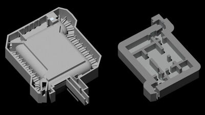 3D-tekeningen van de bunker