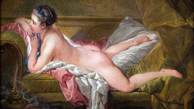 François Boucher: tweede versie van Jeune fille couchée (1752)