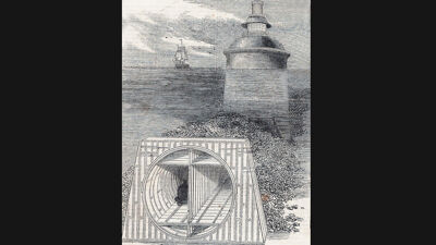 Doorsnede van de tunnel van Thomé de Gamond (1856)