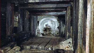 Ingang van de tunnel, Engelse zijde (ca. 1880)