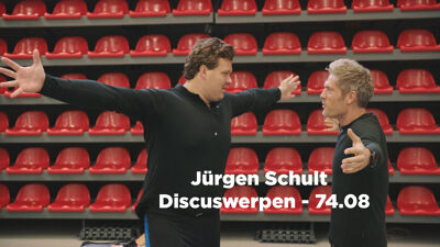 Op de foto: Maarten en discuswerper Daniel Stahl