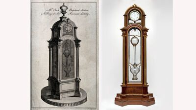 Cox's Timepiece; ontwerptekening en uitgevoerd exemplaar