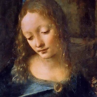 Maria, detail van De Maagd op de Rotsen