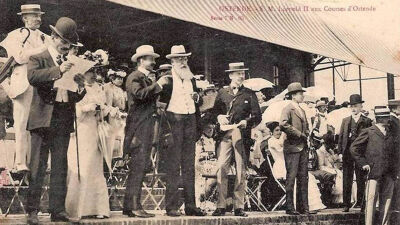 Koning Leopold II op de Wellingtonrenbaan in 1905