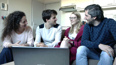 Maria-Cristina Ciocci, Cato's vriend Giel, Cato en Lieven Scheire.
