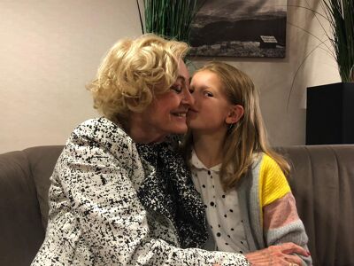 Tussen de opnames door wat quality time met Leah!