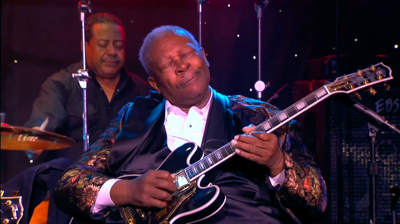 B.B. King en Lucille (zijn gitaar) tijdens een concert