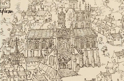 Tekening van de kathedraal, ca. 1539