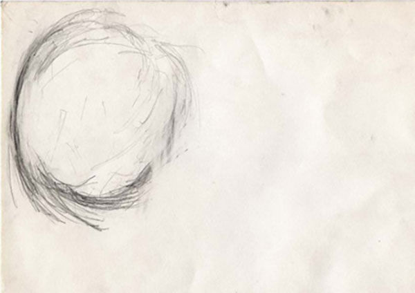 2001 fruit pencil 210x295mm, één van de laatste tekeningen van Utermohlen