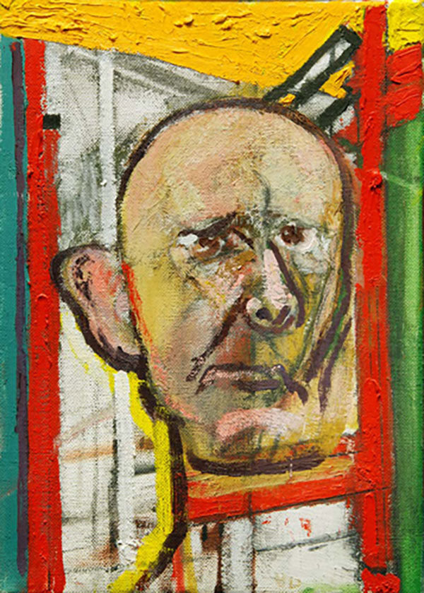 1998 self portrait with easel 355x250mm