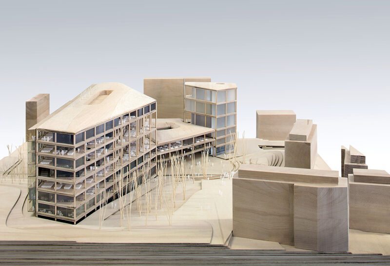Maquette van het winnende voorstel voor de nieuwbouw