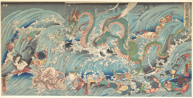 "Recovering the Stolen Jewel from the Palace of the Dragon King" (1853).Utagawa Kuniyoshi