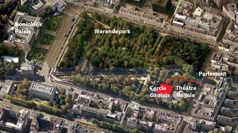 Ligging van de bunker onder het Warandepark