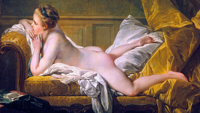 François Boucher: eerste versie van Jeune fille couchée (1751)