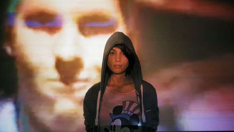 Nadya Tolokonnikova van Pussy Riot, met op de achtergrond de zanger van de legendarische Britse punkgroep Sham 69