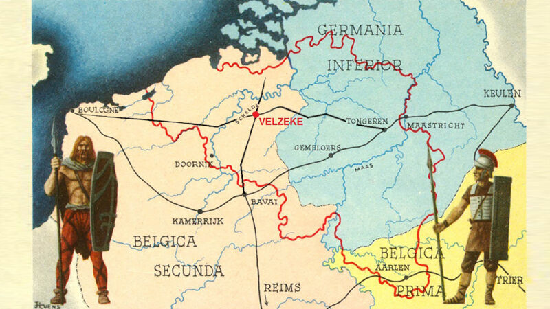 Ligging van Velzeke in de Gallo-Romeinse tijd