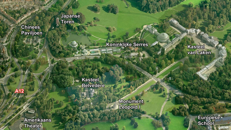 Luchtfoto van het Koninklijk Domein van Laken
