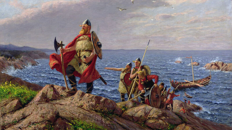 Hans Dahl (1849-1937): Leif Eirikson landt in Amerika