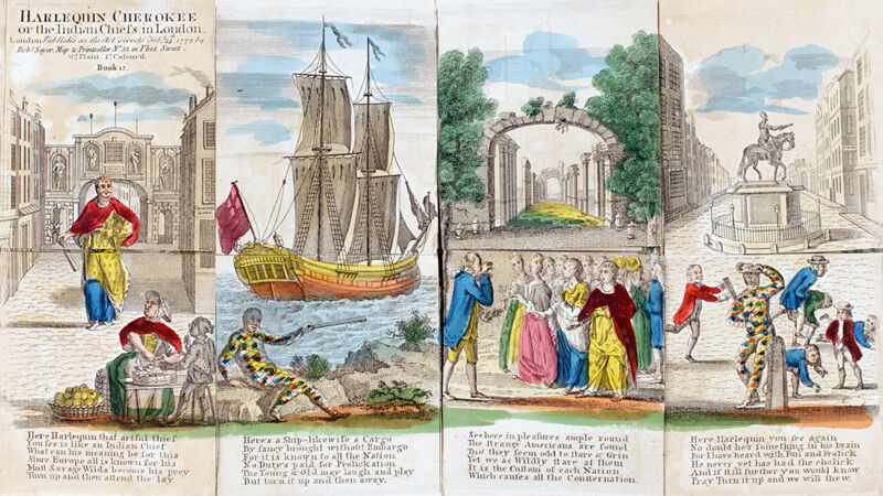 Harlequin Cherokee, prentenboek van Robert Sayer uit 1772