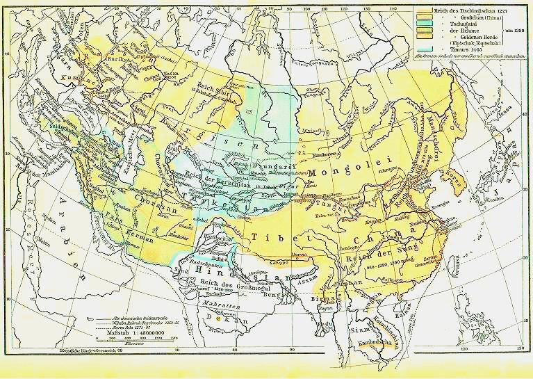 Het Mongoolse wereldrijk in 1227
