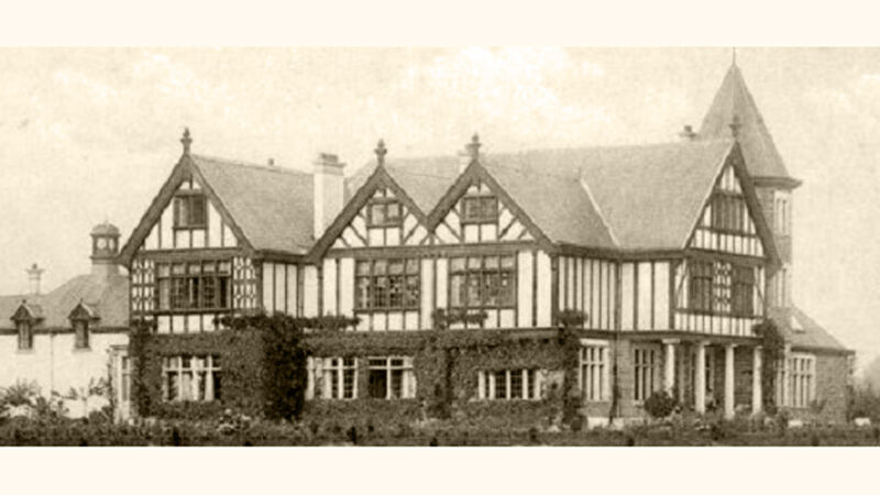 Oude foto van het (nu verdwenen) kasteel Levedale in Wolvertem, hoofdgebouw van het Mütterheim