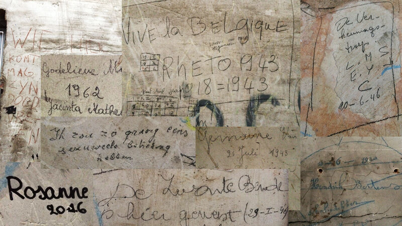 Collage van opschriften en inscripties van 1920 tot 2016