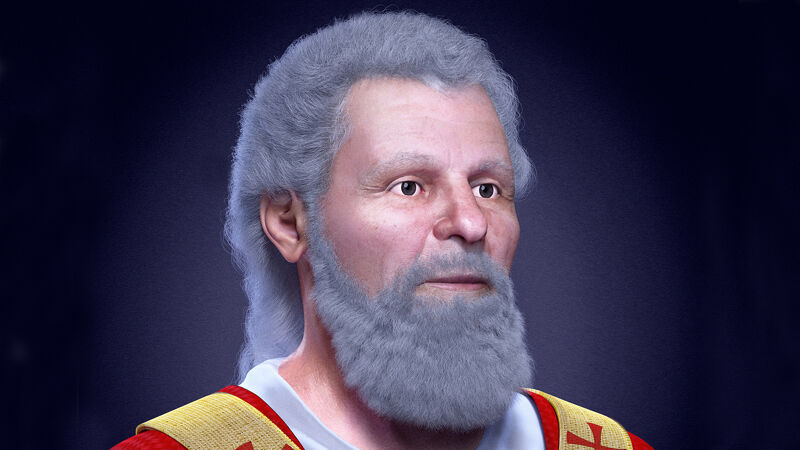 3D-reconstructie van het gelaat van Valentijn