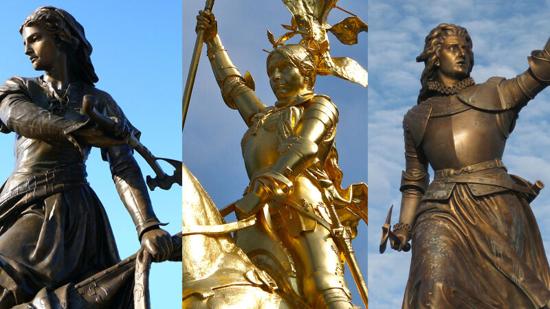(vlnr) Jeanne Hachette, Beauvais - Jeanne d'Arc, Parijs - Christina van Lalaing, Doornik