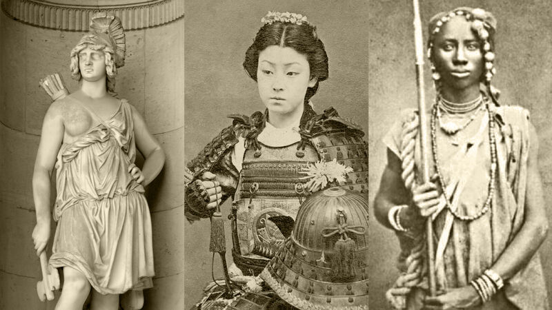 (vlnr) Amazone Penthesilea - Japanse Onna-Bugeisha - Soldate van de Afrikaanse Ahosi