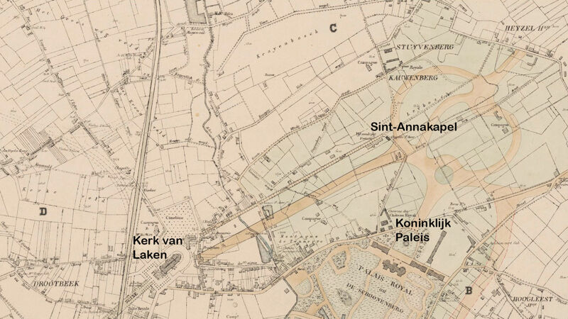 Urbanisatieproject voor de aanleg van nieuwe straten in Laken (1868)