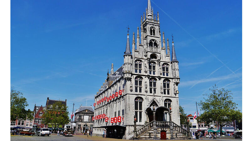 Stadhuis van Gouda, waar ook de schepenbank was gevestigd