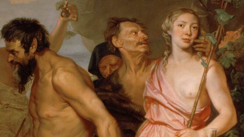 Michaelina Wautier: Zelfportret op Triomf van Bacchus (detail)