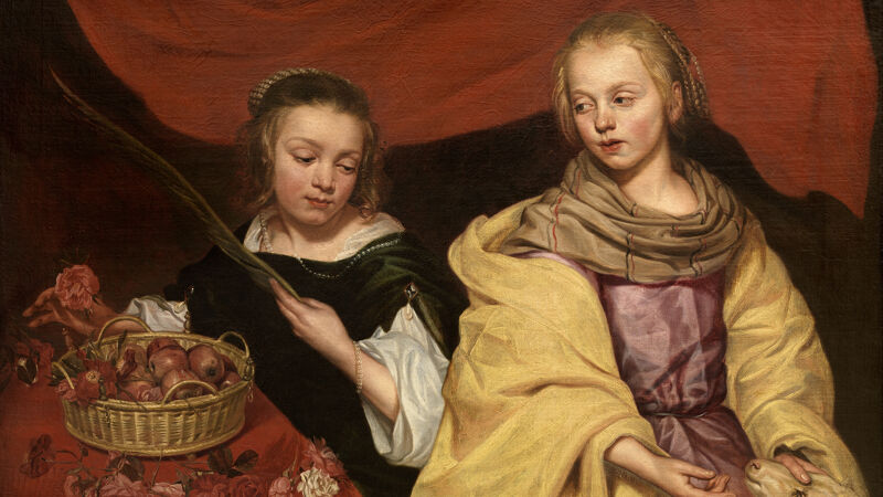 Michaelina Wautier: Twee meisjes als de heilige Agnes en Dorothea