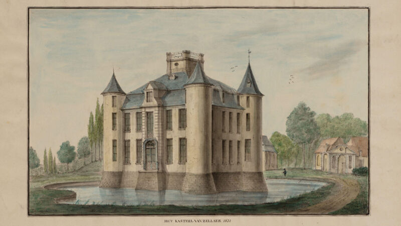 August Van den Eynde: het kasteel van Zellaer, 1851