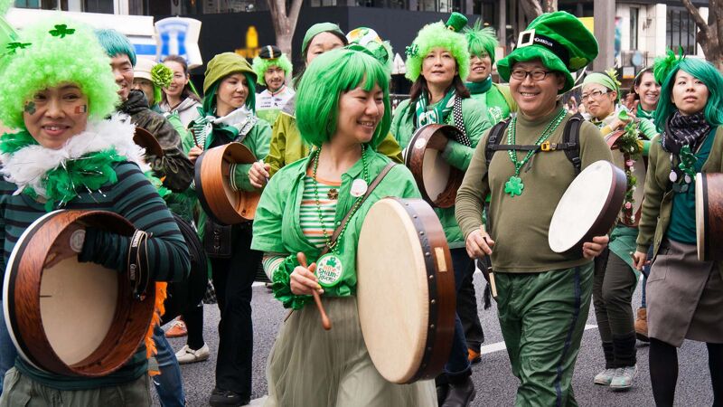 Japanse Saint Patrick's parade in Tokyo.
