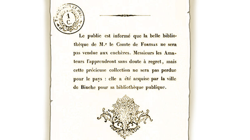 Aanplakbiljet over de afgelasting van de Fortsas-veiling, 1840