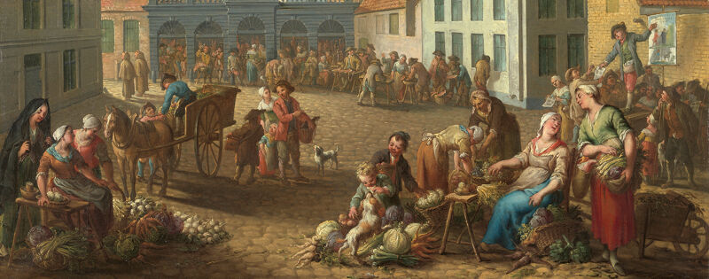 Marktzanger op het Pandreitje in Brugge (Jan Anton Garemijn, 1778)