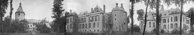 Oude foto's van het Prinsenkasteel (voor-, achter- en zijgevel)