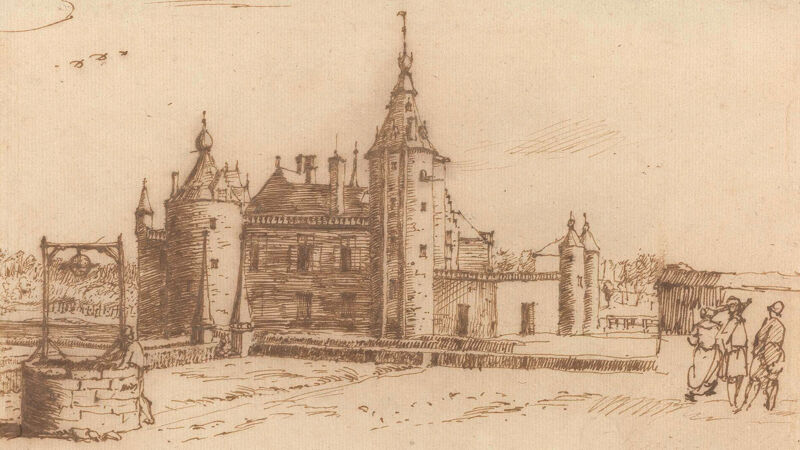 Tekening van het kasteel van Grimbergen, 1676