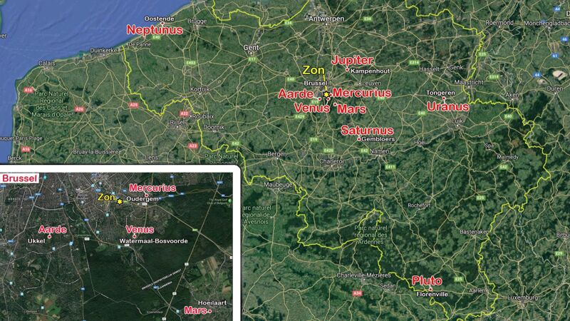 Ruimte voor Muco, het zonnestelsel verspreid over ons land