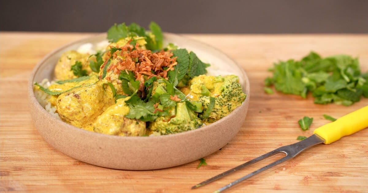Kruidige gehaktballetjes met rijst en broccoli recept Jeroen Meus