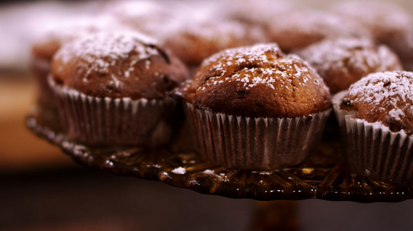 Muffins van vijgen en hazelnoten